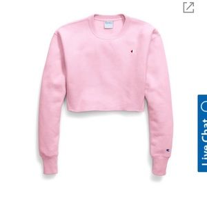 Champion pink cropped reverse weave sweatshirt